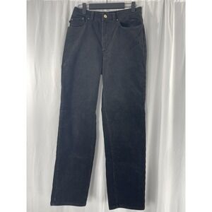 Lauren Jeans Co Ralph Lauren Corduroy Pants Womens 6 Black Straight Leg Stretch
